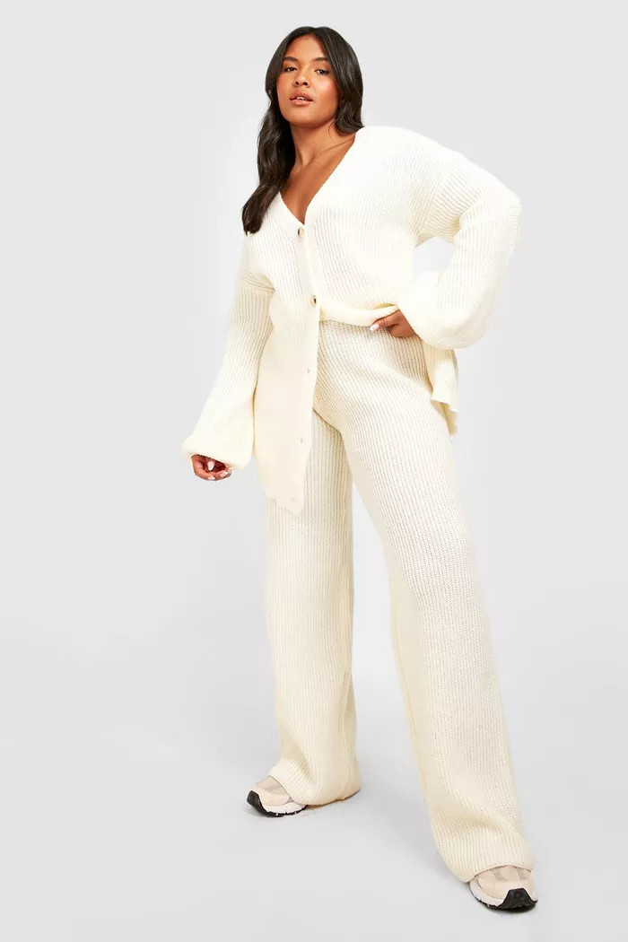 Plus Chunky Knit Cardigan Two-Piece | boohoo (US & Canada)