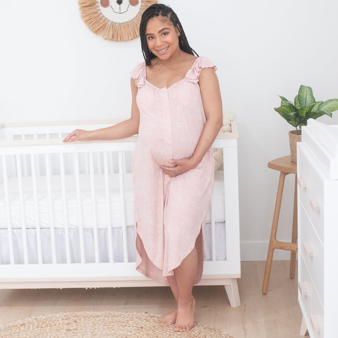 Ruffle Strap Labor & Delivery Gown | Kindred Bravely