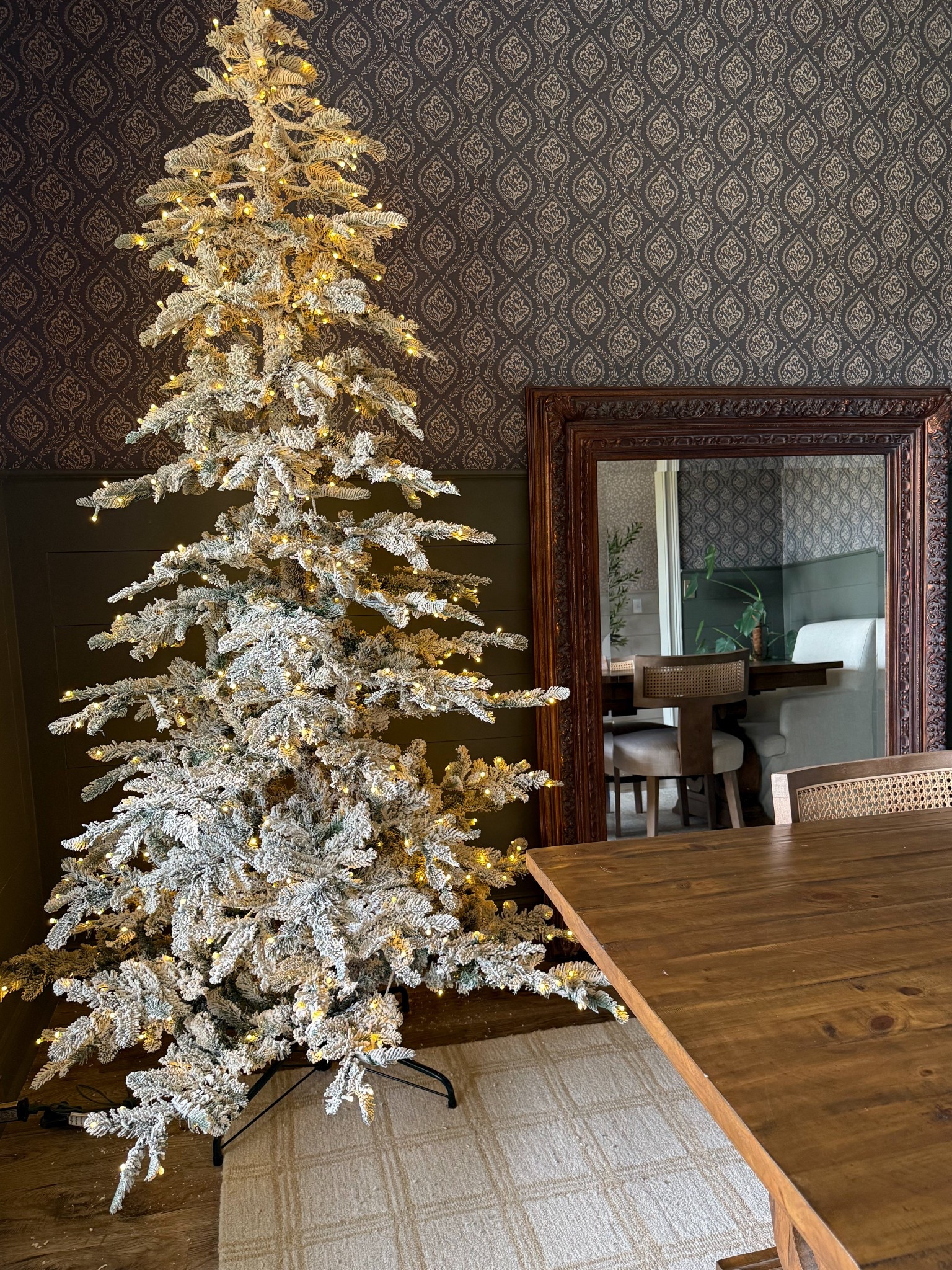 New 8ft Noble Fir flocked tree from King of Christmas! 

#LTKHome #LTKSeasonal #LTKHoliday