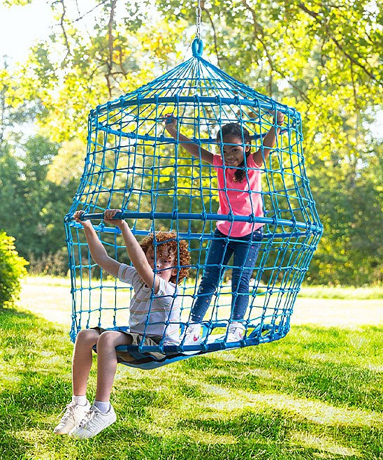 HearthSong Lawn Games - Teal Hanging Rope Swing | Zulily