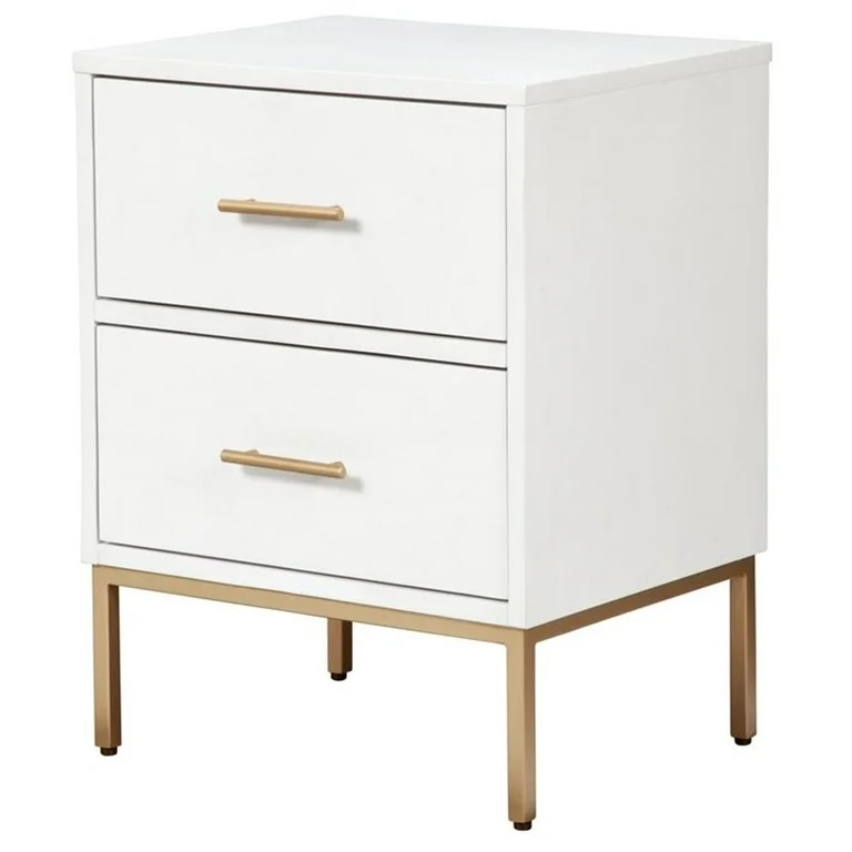 Allora Mahogany White Nightstand Rectangular Fully Assembled 26" | Walmart (US)