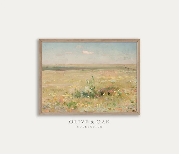 Spring Landscape Painting / Farmhouse PRINTABLE Artwork / | Etsy | Etsy (US)