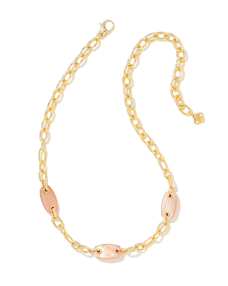 Ashlyn Gold Mixed Chain Necklace in Brown Mother-of-Pearl | Kendra Scott