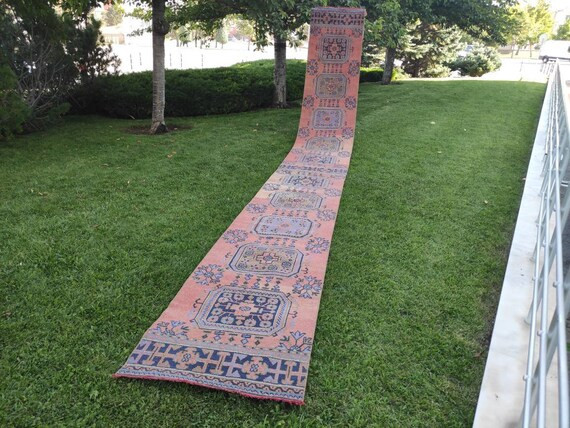 Vintage, Turkish, Runner Rug, Pale Muted, Oushak Rug, Floor rugs Hand Woven, AntiqueRug, Vintage ... | Etsy (US)