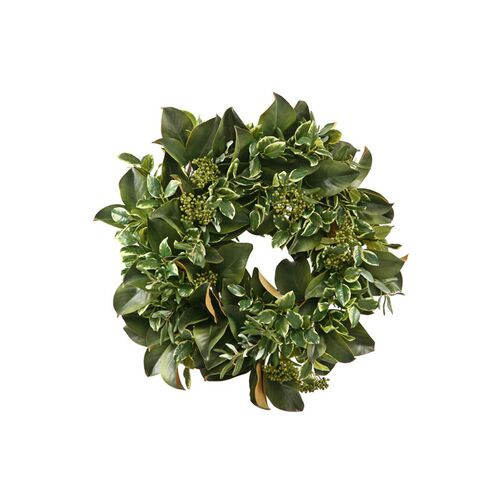 30'' Magnolia Leaf Wreath, Faux | One Kings Lane
