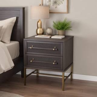 Sophia 2-Drawer Grey Nightstand | The Home Depot