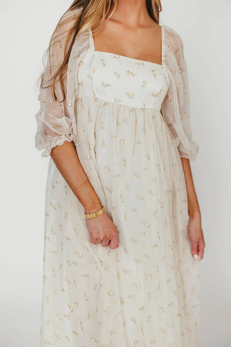Mona Maxi Dress with Smocking in Butter Floral - Bump Friendly (S-3XL) | Worth Collective