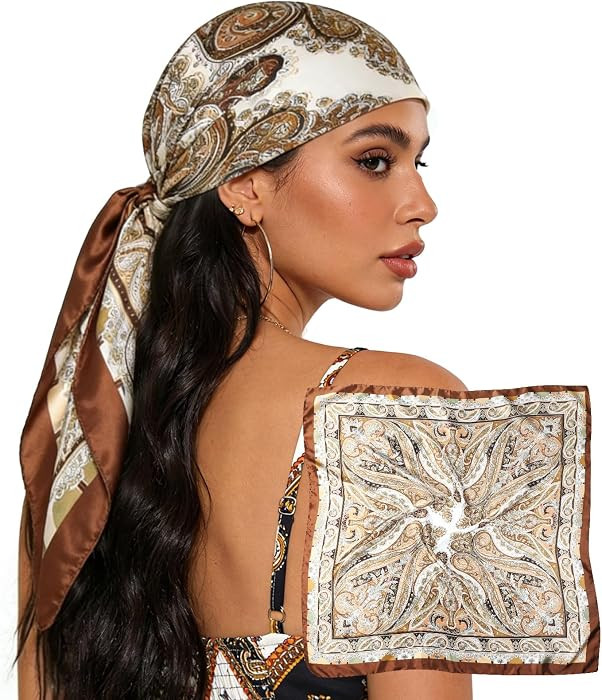 Sumolux Head Hair Scarf for Women 35" Like Satin Silk Hair Wrapping Bandana | Amazon (US)