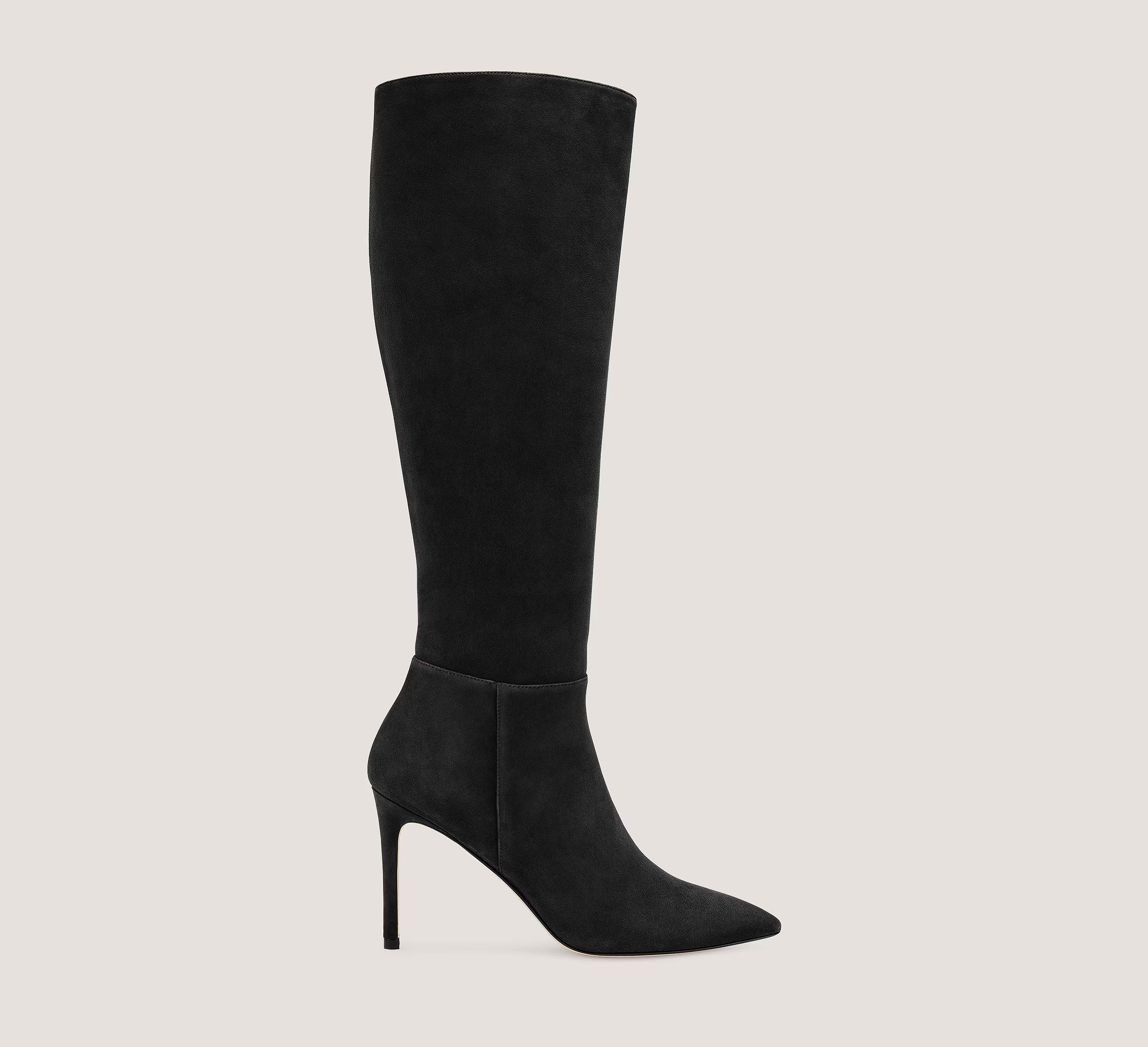 Stuart Weitzman Avenue Zip 95 Knee-High Boot The SW Outlet, Black Suede, Size: 9.5 Medium | Stuart Weitzman (US)