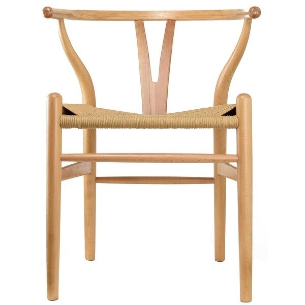 2xhome Modern Wood Dining Chair With Open Back Arm Armchair Hemp Seat For Home Restaurant Office ... | Bed Bath & Beyond