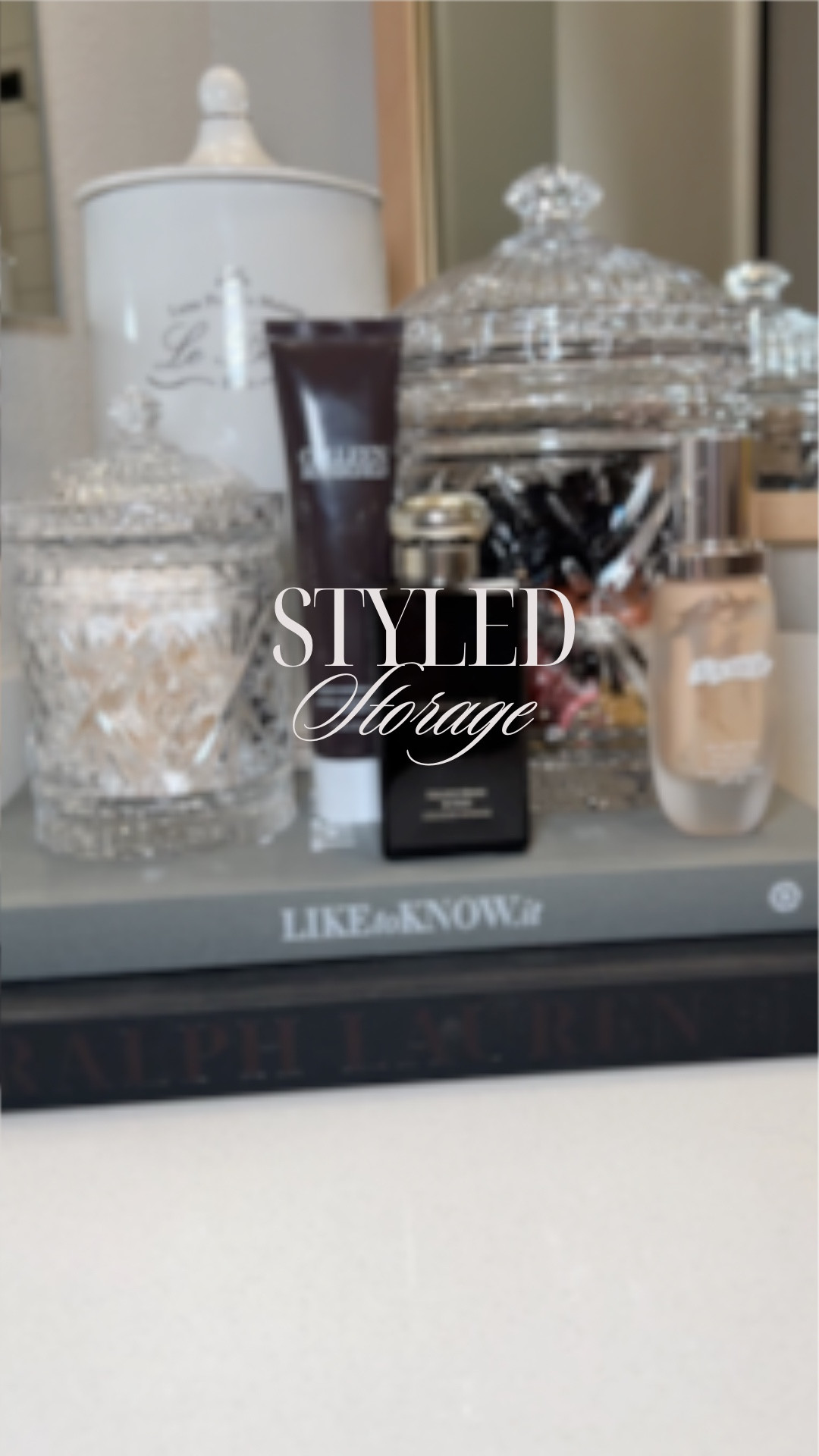 Styled storage with etched crystal canisters add a chic vibe in all the right places. 

Comes in a pack of three that are so versatile you can use for the kitchen, bathroom or bedroom. Would even be perfect for office supplies 

#LTKHome #LTKFindsUnder50 #LTKBeauty