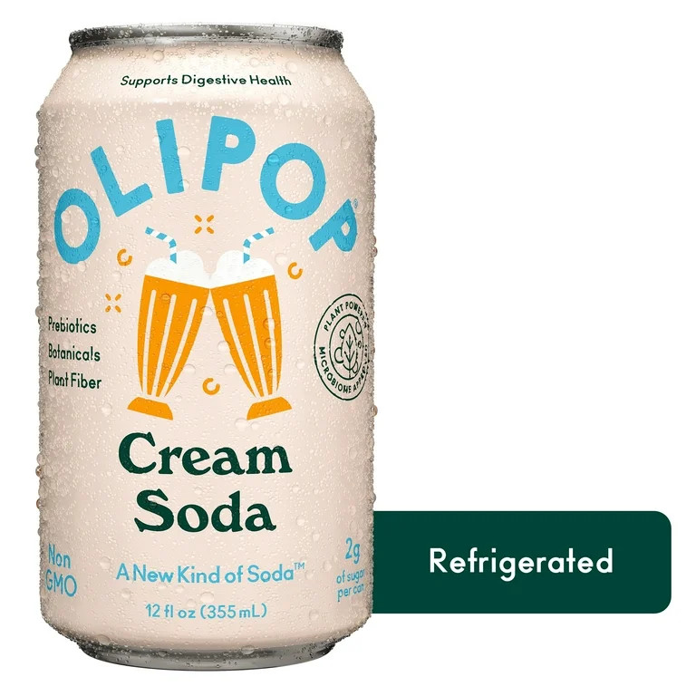 OLIPOP Prebiotic Soda, Cream Soda, 12 fl oz | Walmart (US)