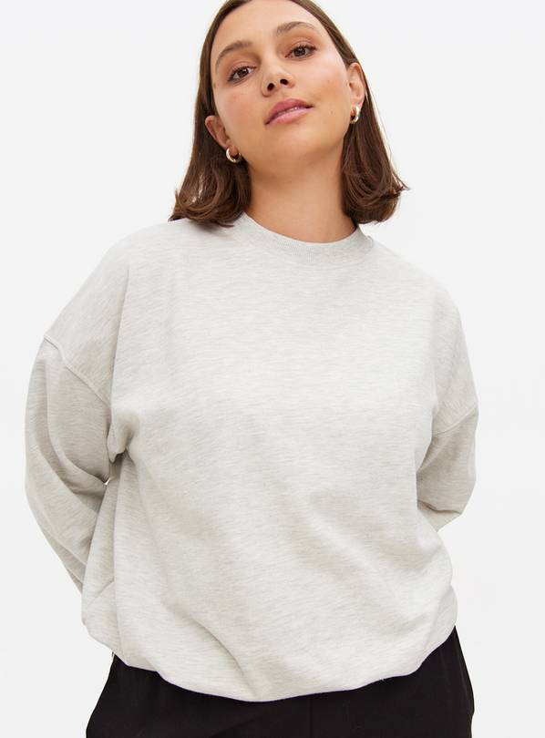 Grey Marl Bubble Hem Sweatshirt M | Tu Clothing