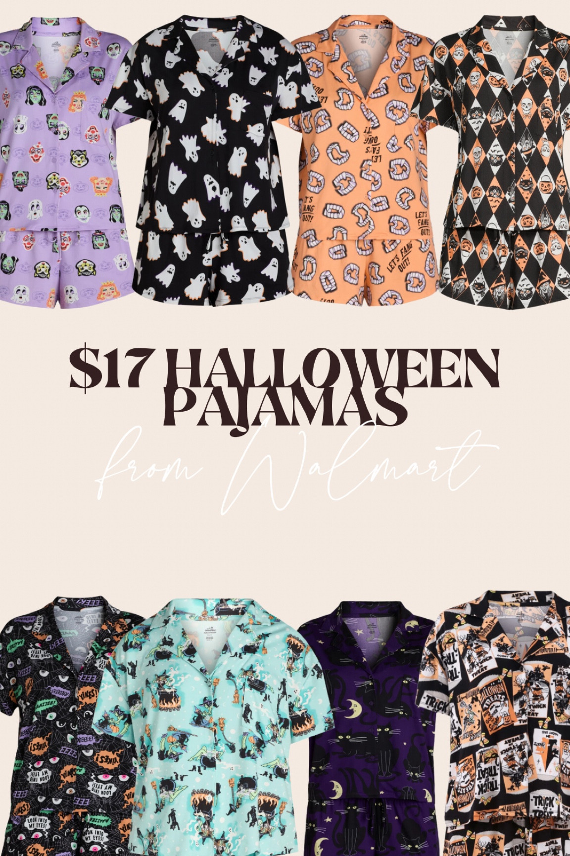 Walmart Halloween pjs are here! Only $17 and they are soft and I’d say pretty true to size I do a large (all styles are under the same link!)