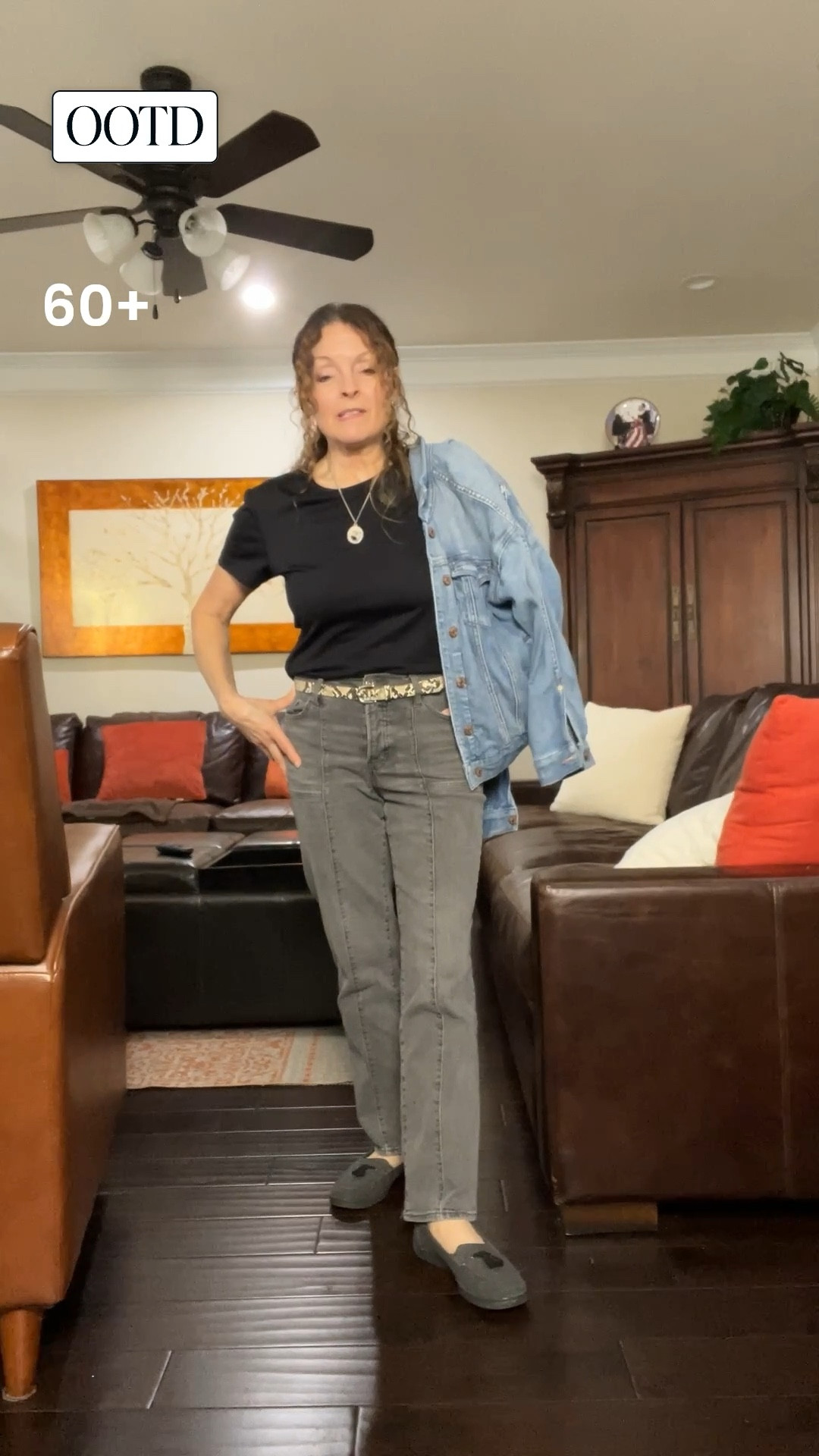Another #ootd for us 60+ ladies💕. Headed out to run errands on an unusually warm December day with some gray Jessica Simpson jeans, black T and loafers. This will keep me comfy while hitting all my stops and my favorite Pilcro jacket will serve very nicely in those stores that tend to be highly air-conditioned😉

i’ll link a few of the family room items as well in case you’re interested. All here on my LTK.

#LTKootd #LTKOver40 #LTKvlog