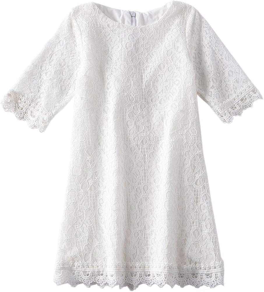 Niyage Lace Toddler Dress Girls Flower Elegant Half Sleeve Party Princess Dresses | Amazon (US)