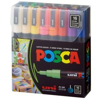 Uni Posca PC-3M 16 Color Fine Tip Paint Marker Set | Michaels Stores