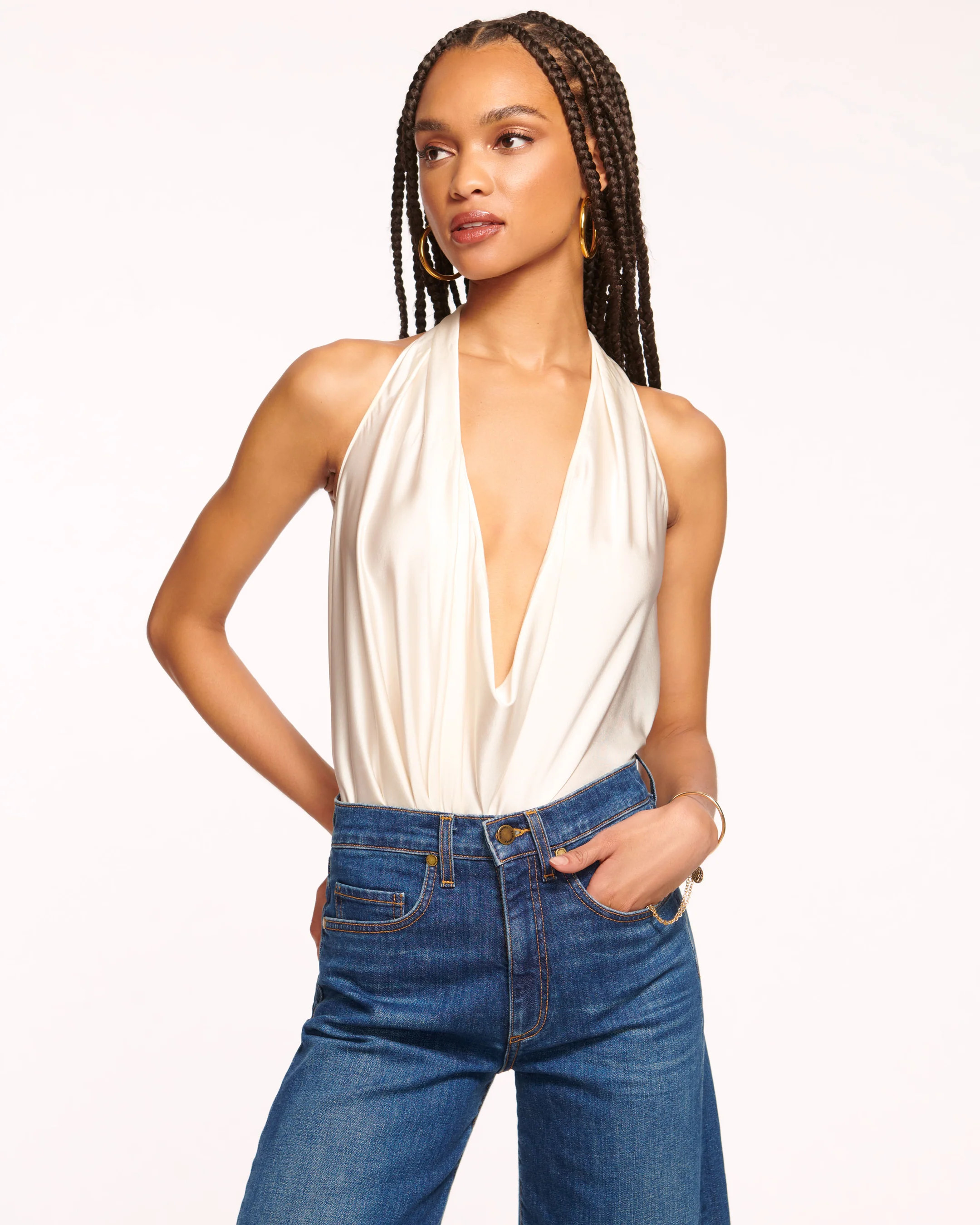 Harriet Silk Halter Tank Top | Ramy Brook