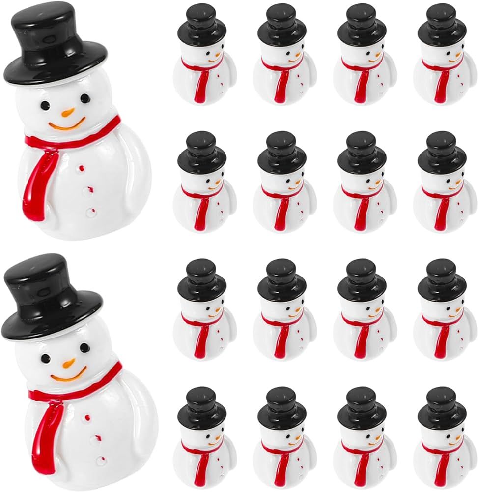 NUOBESTY 20Pcs Christmas Snowman Ornaments Miniatures Resin Snowman Figurines Christmas Tree Snow... | Amazon (US)