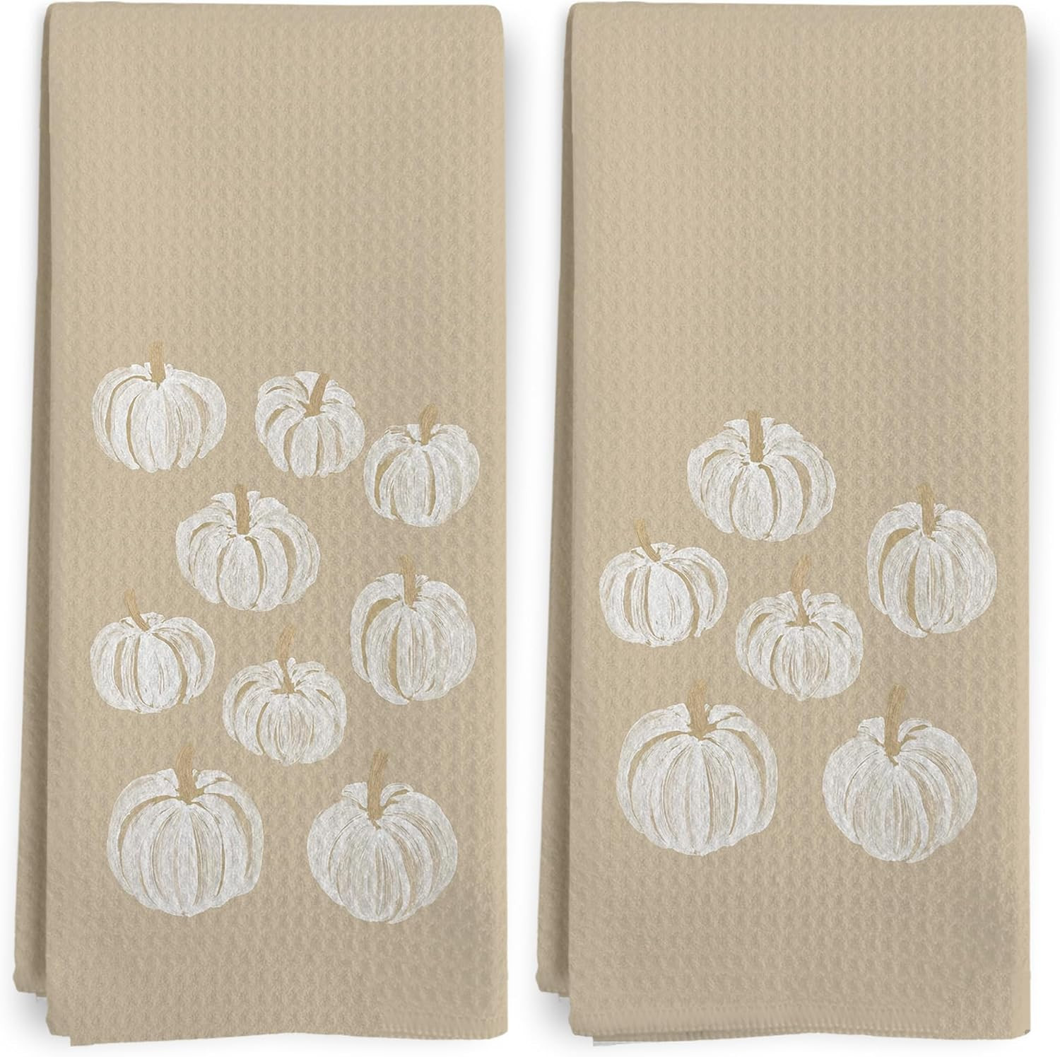 BitKAM Fall Kitchen Towels Set of 2, Pumpkin Thanksgiving Boho Neutral Beige White Decor Dish Tea Towels for Kitchen, Modern Autumn Pumpkins Decorative Hand Towels for Bathroom, 16x24 Inch | Amazon (US)