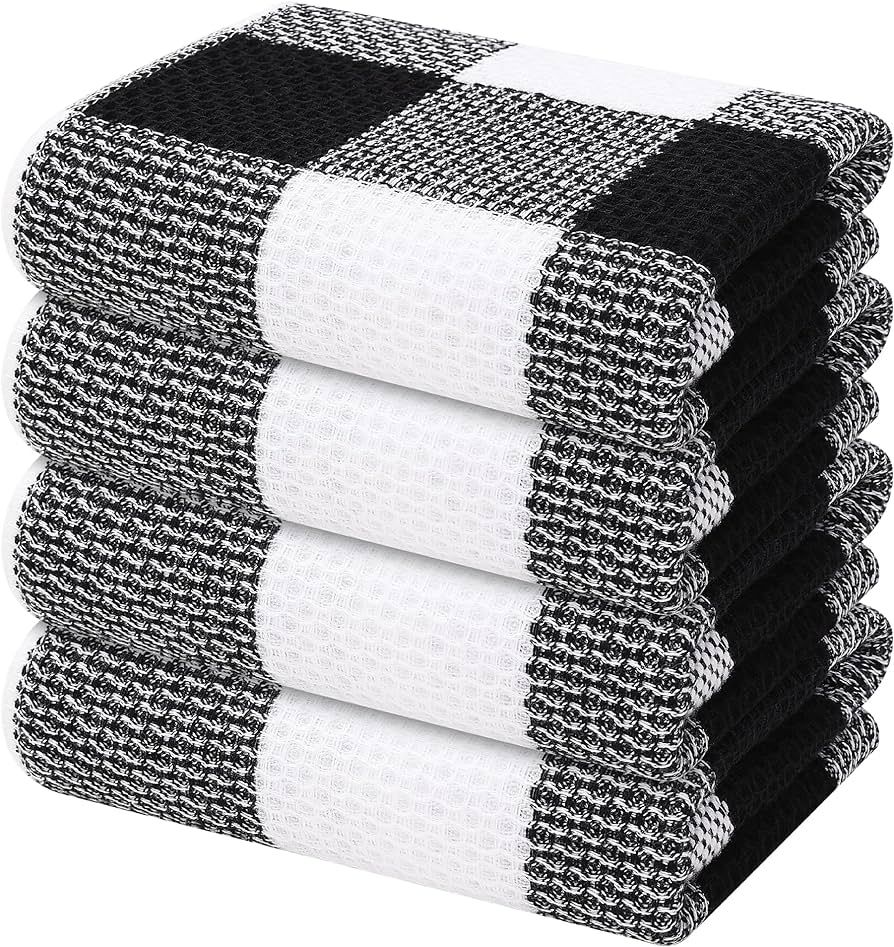 Mordimy 100% Cotton Waffle Weave Kitchen Towels, 13 x 28 Inches, Super Soft and Absorbent Buffalo... | Amazon (US)