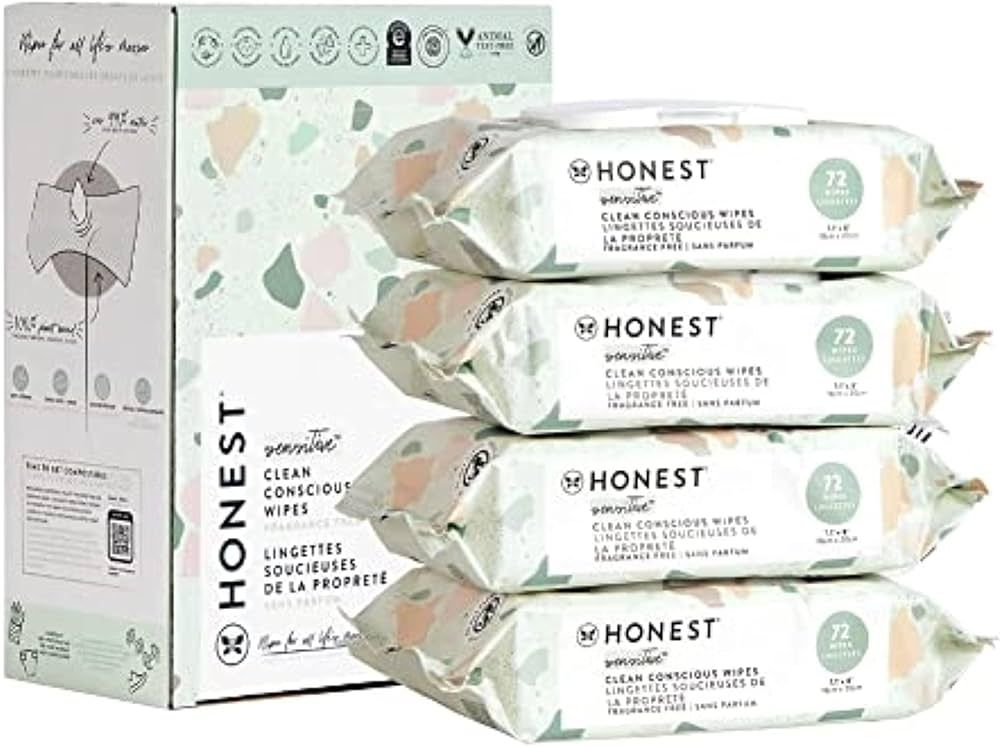 The Honest Company Clean Conscious Wipes | 99% Water, Compostable, Plant-Based, Baby Wipes | Hypo... | Amazon (US)