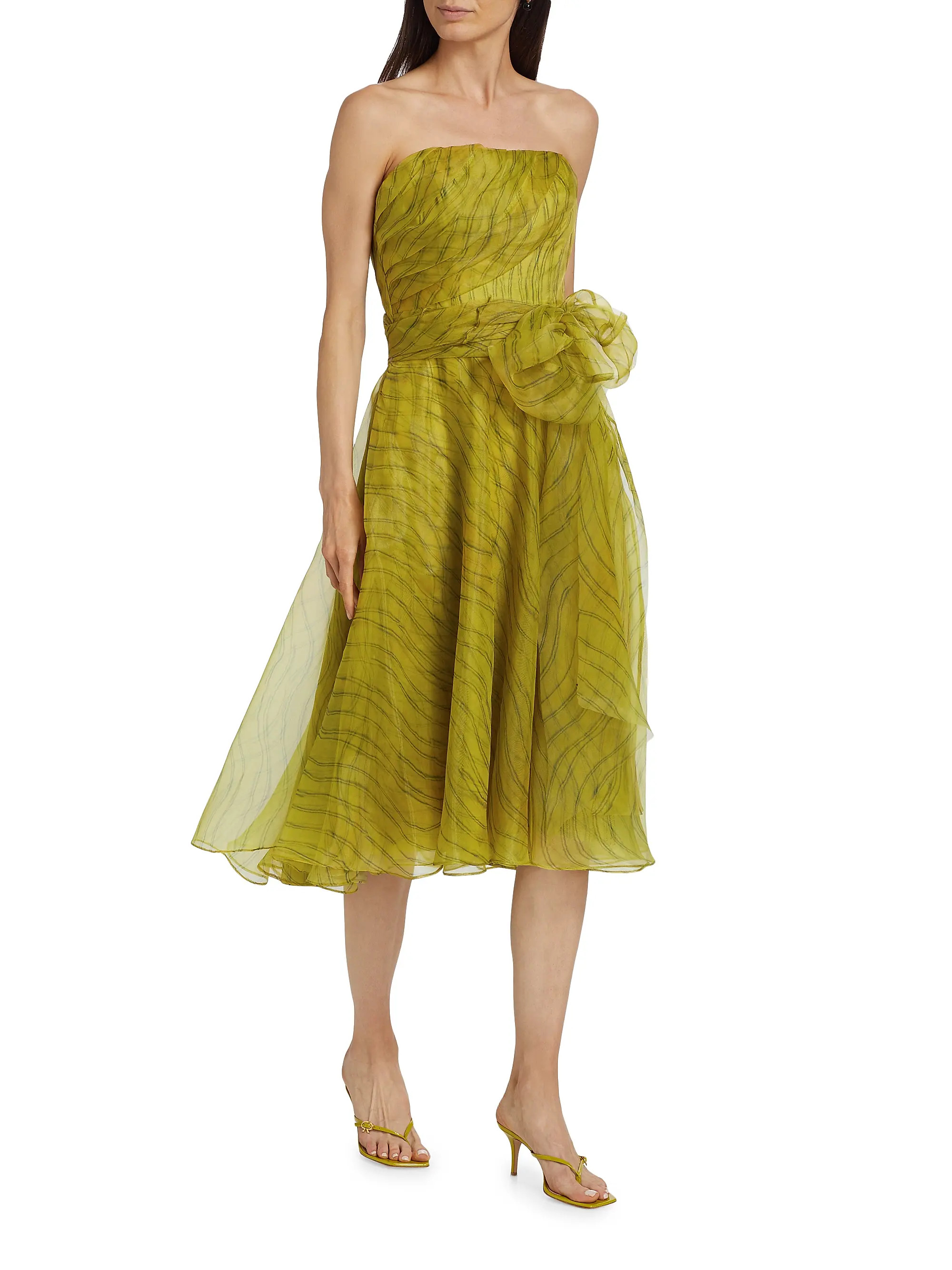 Brocade Belted Strapless Gown | Saks Fifth Avenue