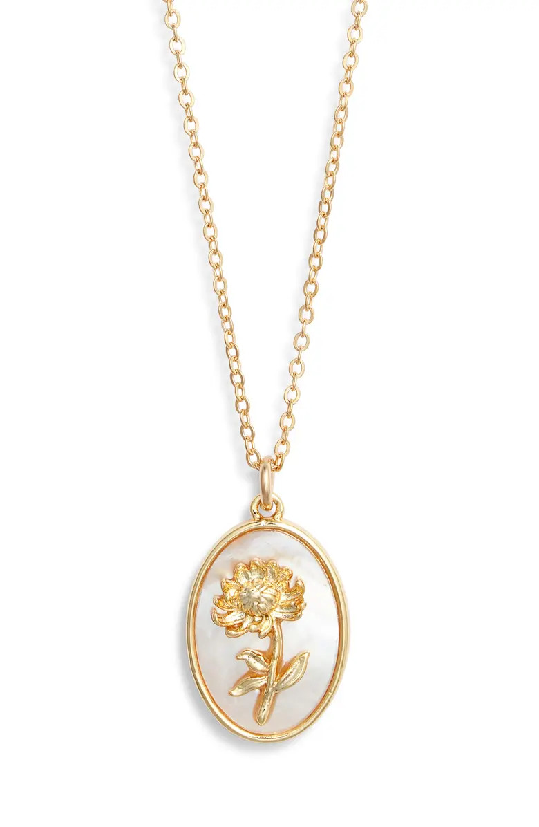 Set & Stones Katrina Birth Flower Pendant Necklace | Nordstrom | Nordstrom