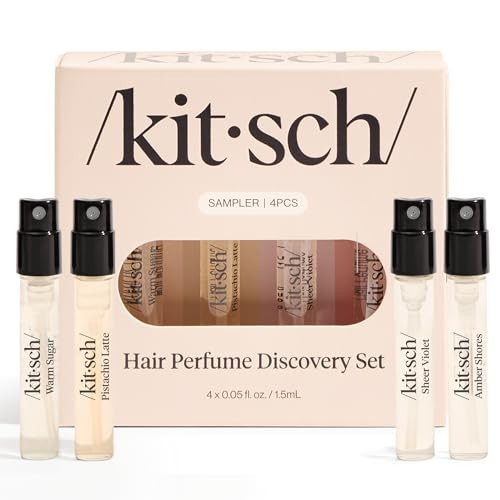 Kitsch Hair Perfume For Women (Discovery Set) - Pistachio Latte, Warm Sugar, Sheer Violet & Amber Waves - Patented Odor-Eliminating Technology, Hair Spray and Body Mist - 4 x 1.5ml | Amazon (US)
