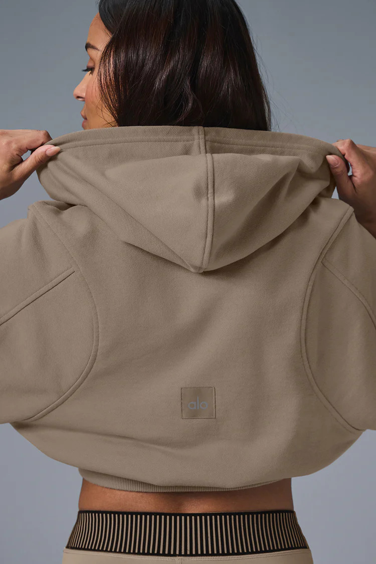 Sweet Escape Zip Up Hoodie - Gravel | Alo Yoga (US)
