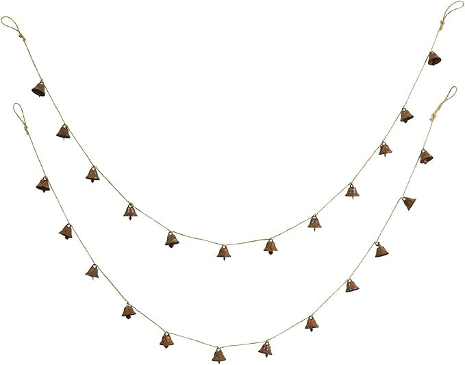 U/B Rust Bell Hanging String of 12 Bells Christmas Jingle Bells Wall Hanging Handicrafts Bells Me... | Amazon (US)