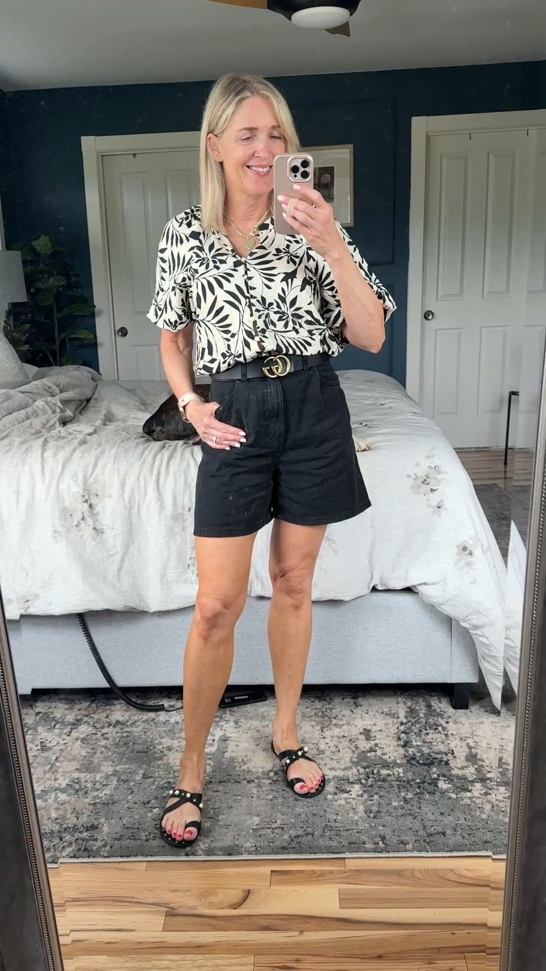 Elevated summer outfit with denim shorts. Black denim lightweight shorts have pleating that gives them an elevated feel. Top from Gibsonlook runs true to size. Wearing a xs. 

Code DOUSEDINPINK for 10% off Melinda Maria and Spark’l Apple Watch Bands. 
Code DOUSED10 for 10% off Gibsonlookk

#LTKSeasonal #LTKOver40 #LTKFindsUnder100