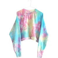 Pastel Tie Dye Cropped Sweatshirt - Rainbow Summer Sweater Festival Hippie Clothing | Etsy (US)
