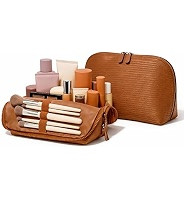 Standing Foldable Makeup Bag for Travel, Vertical Folding Down Design, Organized Cosmetic & Skinc... | Amazon (US)