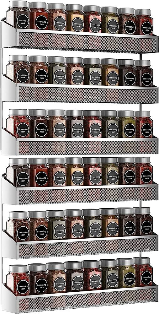 Auledio 2 Pack Spice Rack Organizer, 3 Tier Counter-top Stand or Wall Mounted Storage Rack Hangin... | Amazon (US)