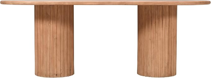 Breck Solid Wood 84" Mid-Century Modern Fluted Double Pedestal Dining Table | Amazon (US)