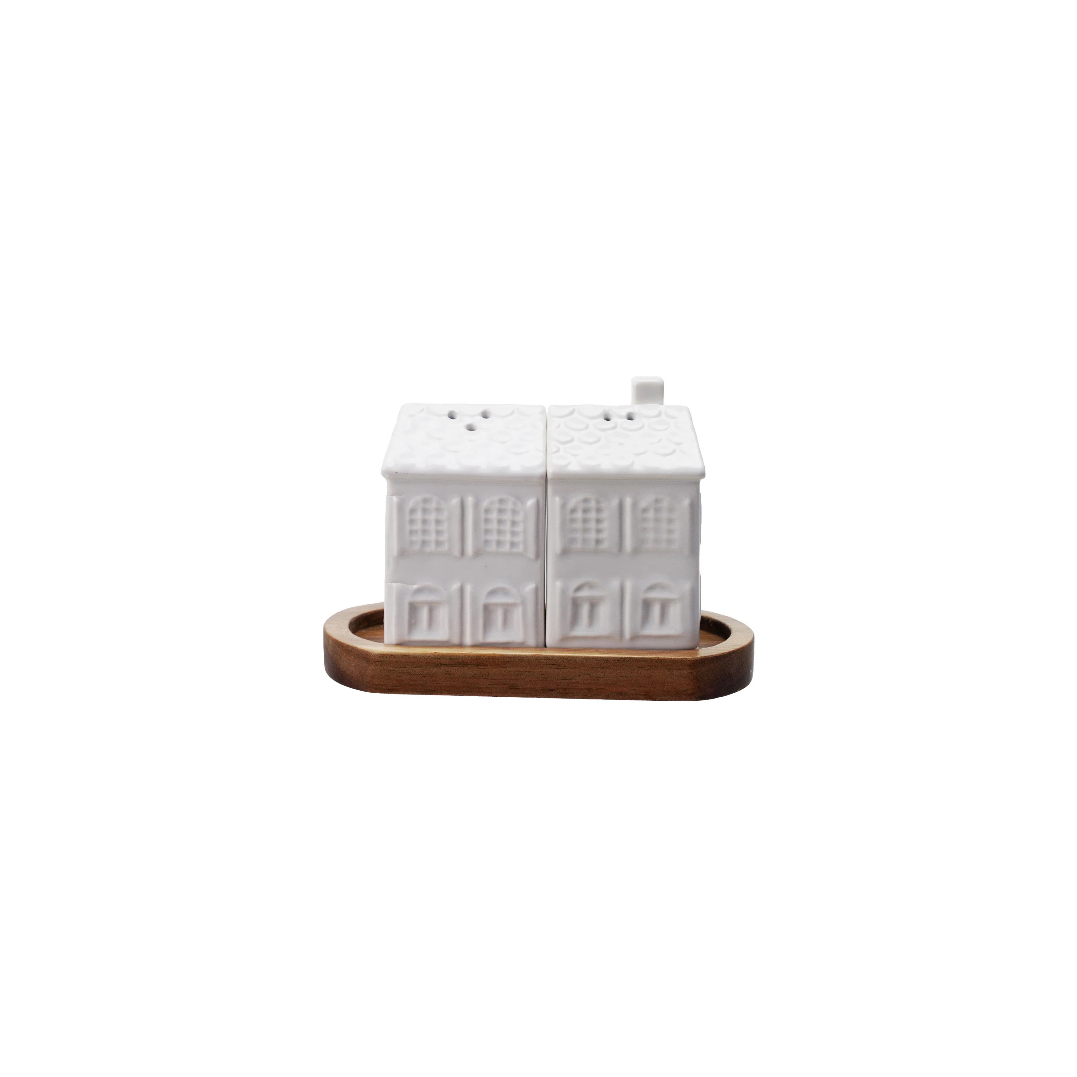 2-Piece Stoneware House Shaped Salt And Pepper Shakers | Wayfair North America