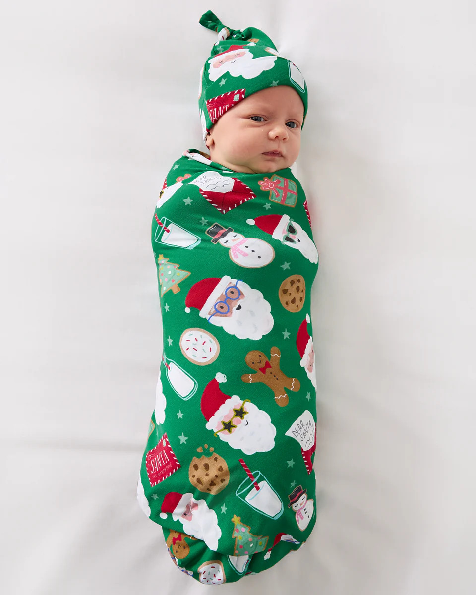 Cookies for Santa Swaddle & Hat Set | Little Sleepies