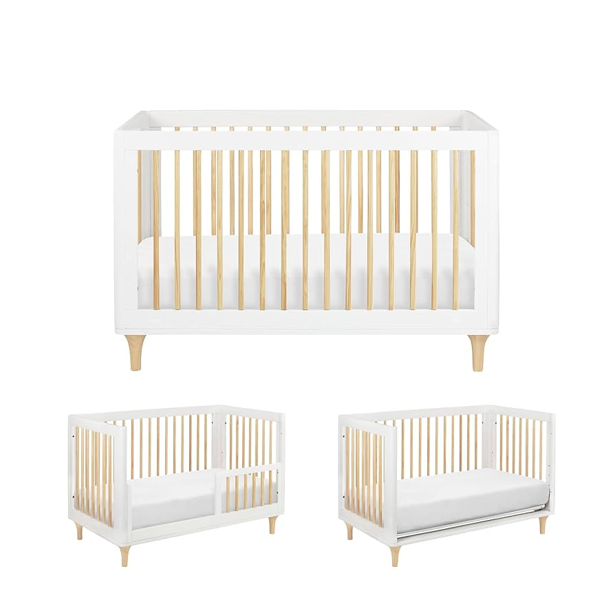 Babyletto Lolly 3-in-1 Convertible Crib with Toddler Bed Conversion Kit in White and Natural, Gre... | Amazon (US)