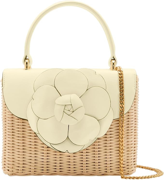 Amazon.com: Oscar de la Renta, Wicker Mini TRO Bag, Banana : Amazon Luxury | Amazon (US)