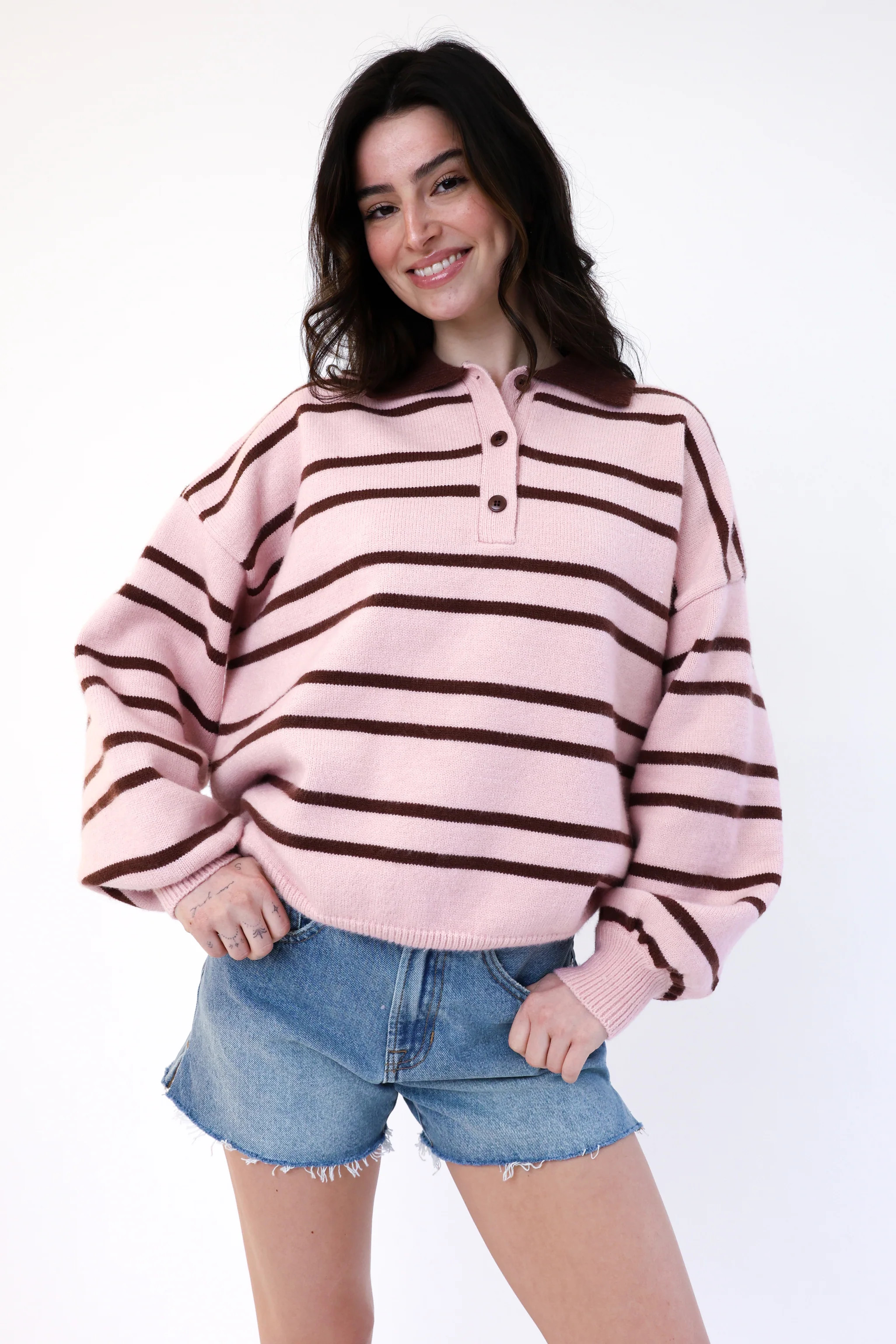 Levi Sweater in Pink | Grey Bandit