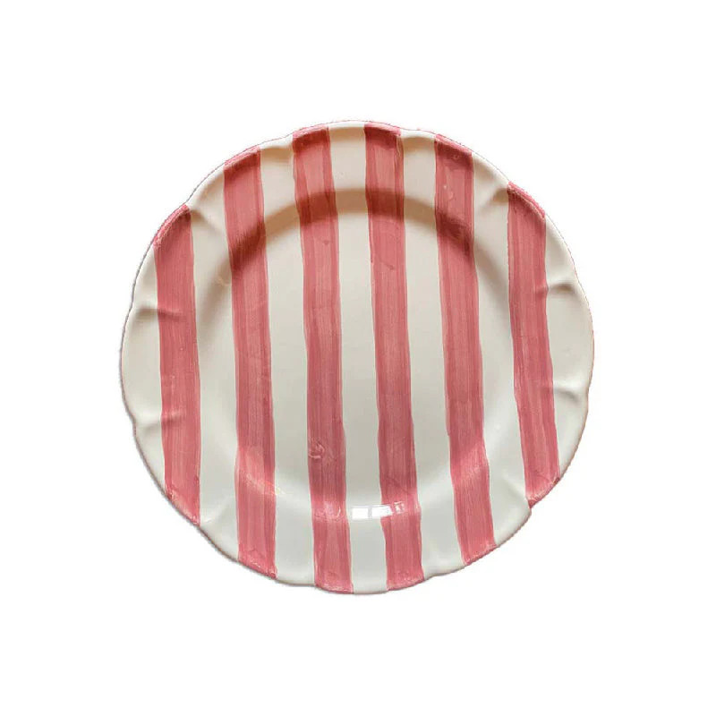 Righe Dessert Plate, Pink (Set of 6) | Cabana Magazine