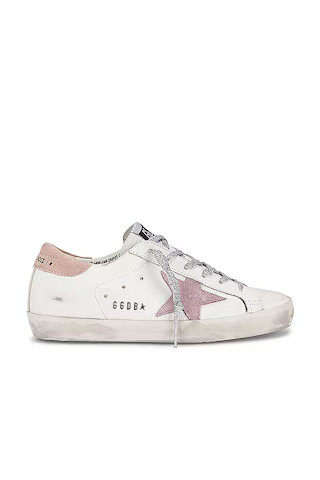 Golden Goose Super Star Sneaker in Optic White, Antique Pink, & Nougat from Revolve.com | Revolve Clothing (Global)