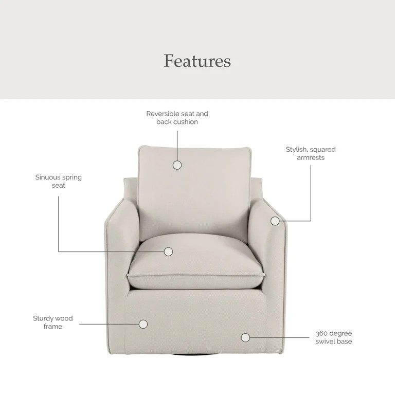 My Texas House Silla Decorativa Estilo Briar Lino Crema - Walmart.com | Walmart (US)