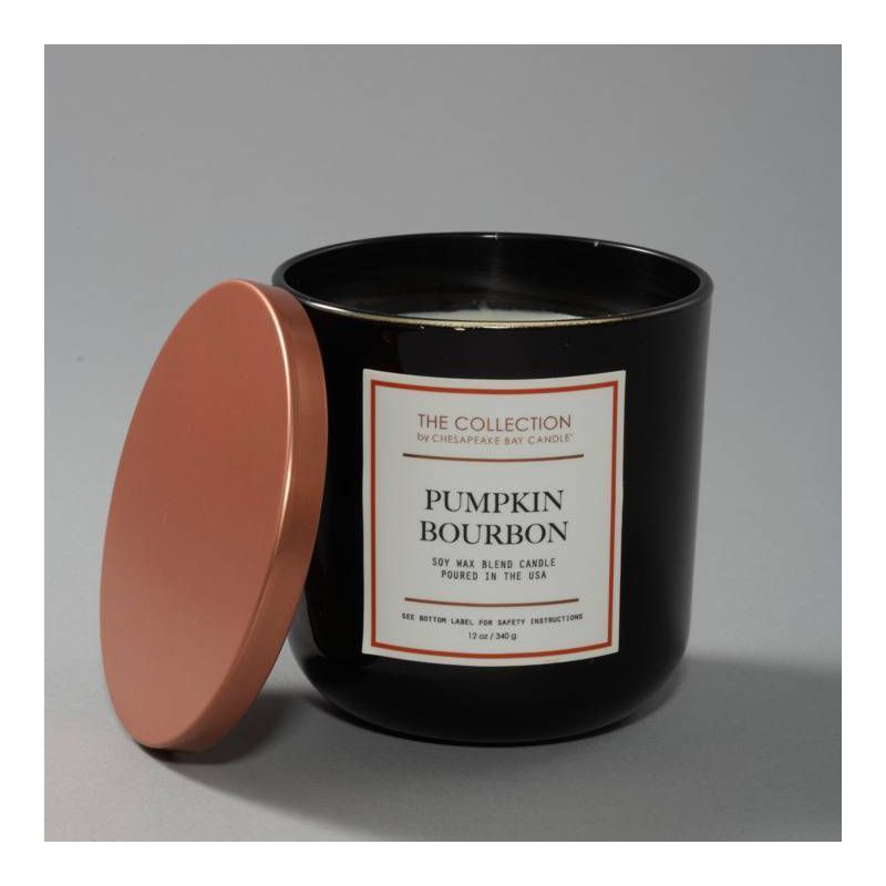 12oz Glass Jar 2-Wick The Collection Bourbon Pumpkin Candle Black - Chesapeake Bay Candle | Target