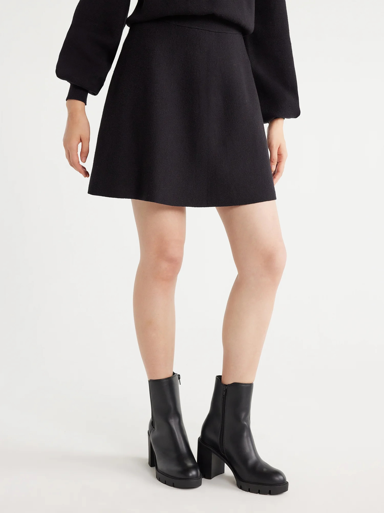 Scoop Women’s Sweater Knit Skater Skirt, Sizes XS-XXL | Walmart (US)