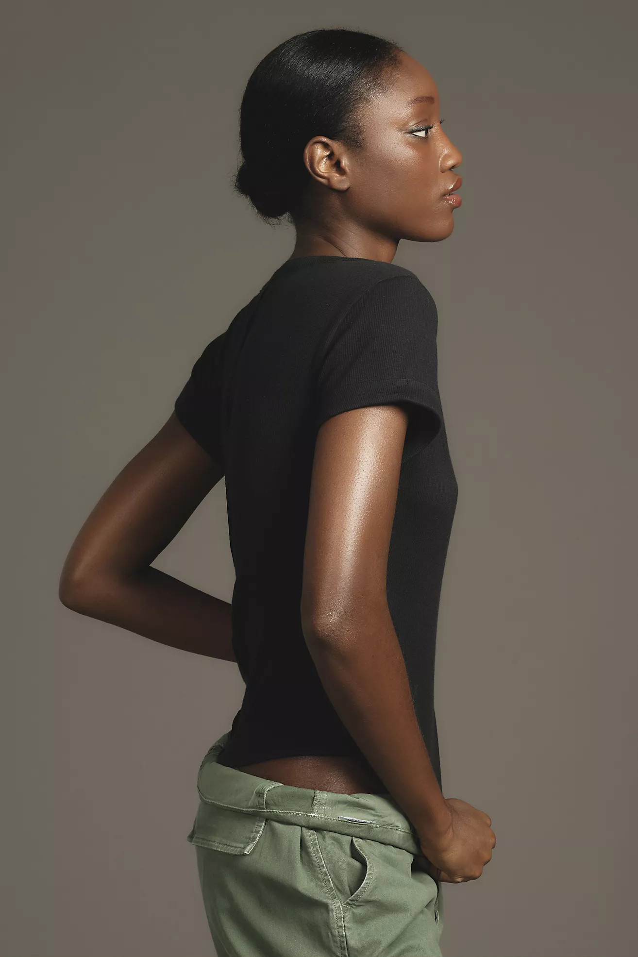 The Andie Ribbed Henley Top by Pilcro: Short-Sleeve Edition | Anthropologie (US)