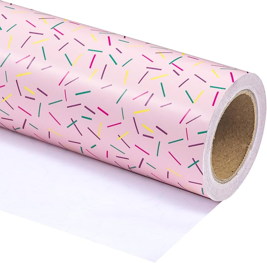 WRAPAHOLIC Wrapping Paper Roll - Mini Roll - 17 Inch x 33 Feet - Colorful Line Segment Print Desi... | Amazon (US)
