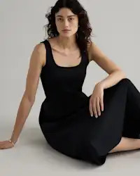 Cotton Mixed Media Tank Dress | Quince