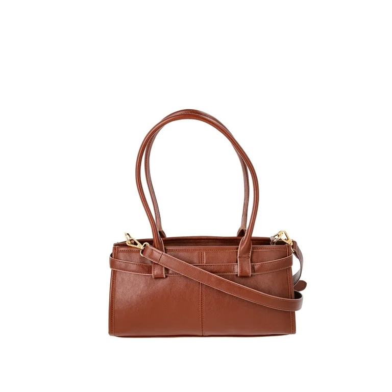 Time and Tru Women's Faux Leather Gwyn Shoulder Bag, Redwood Bark | Walmart (US)